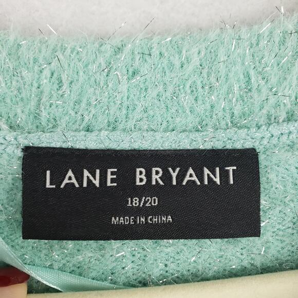 Lane Bryant Women's 18/20 Eyelash Tinsle Pullover Sweater Aqua Blue Metallic - Picture 3 of 8